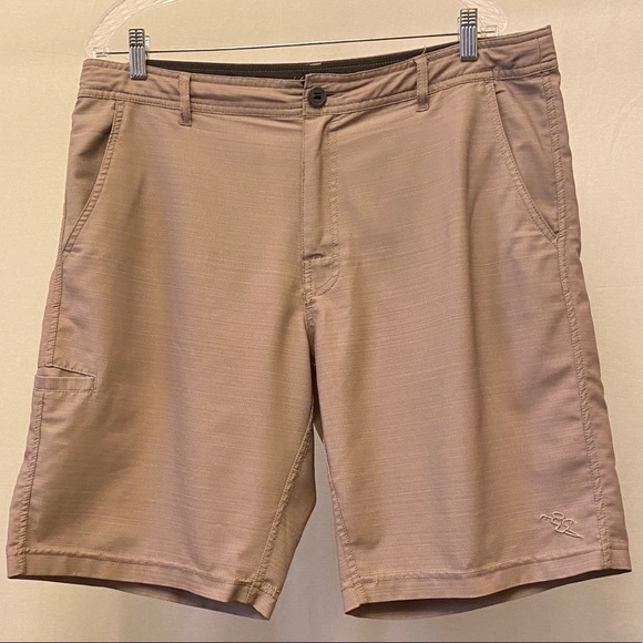 Da Hui Hybrid 37 Boardshorts, Men’s Heathered Tan, Hiking, Swim, Surf, Beach - Picture 6 of 7